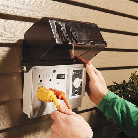 outdoor electric plug box|outside box for electric plugs.